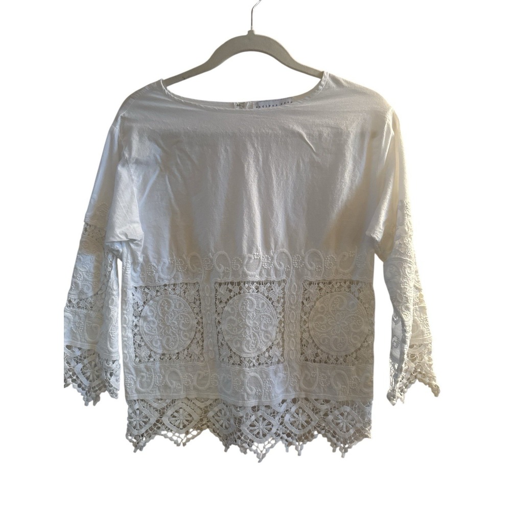 Endless Rose Woman's White Pretty Cotton Lace Size Small Top